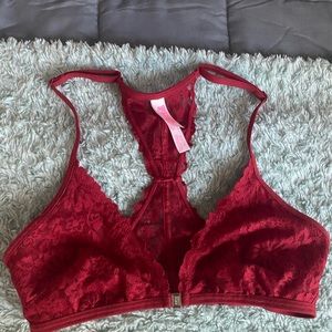 Red racer back bralette from PINK